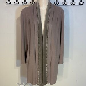 Modern Vintage 1990's Swing Coat with Velvet Trim by Alorna Size Med - Large